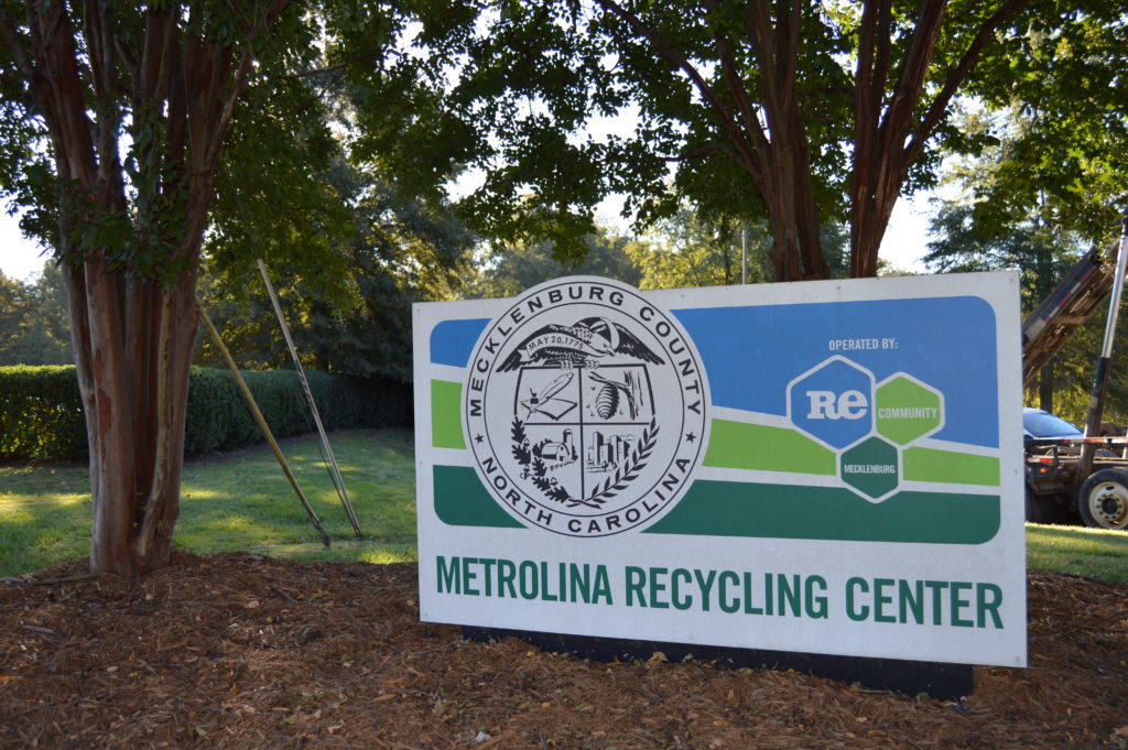 Mecklenburg County's Metrolina Recycling Center sign.