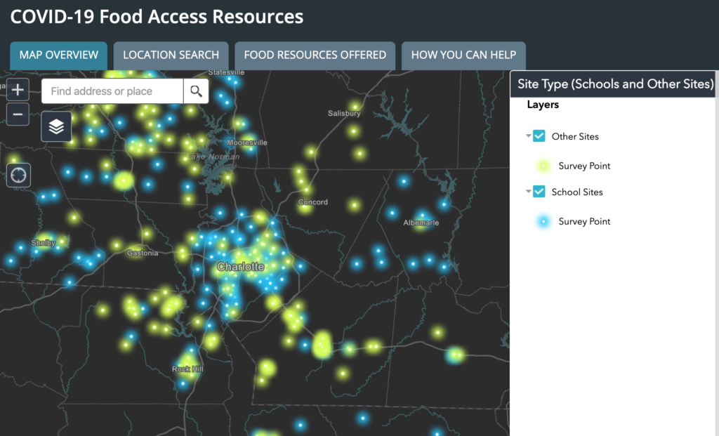 screenshot of food access resources. click to explore.