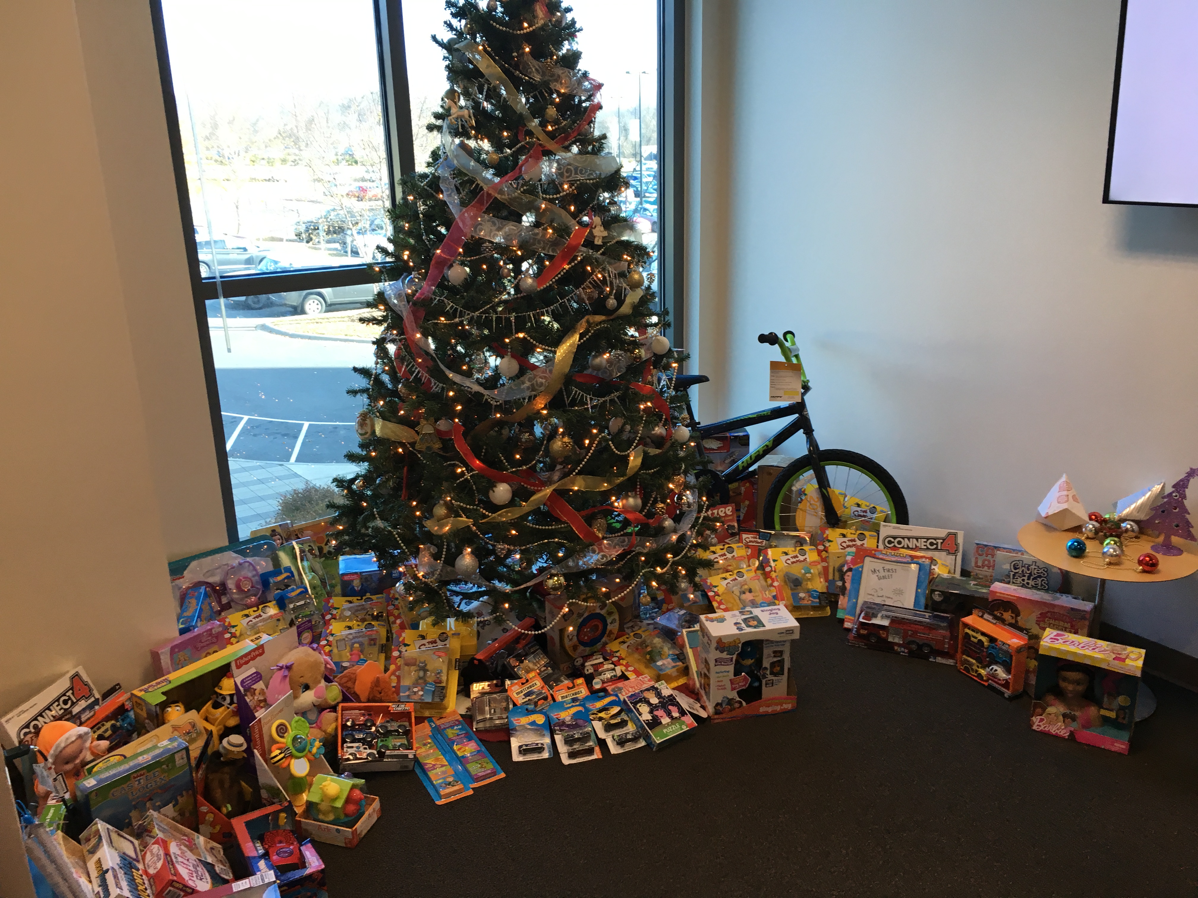 Mecklenburg County employees collect gifts for Toys for Tots.