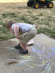 Child playing outside.