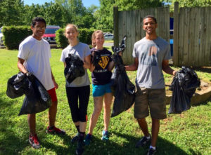 Cleaning up trash in Mecklenburg County.