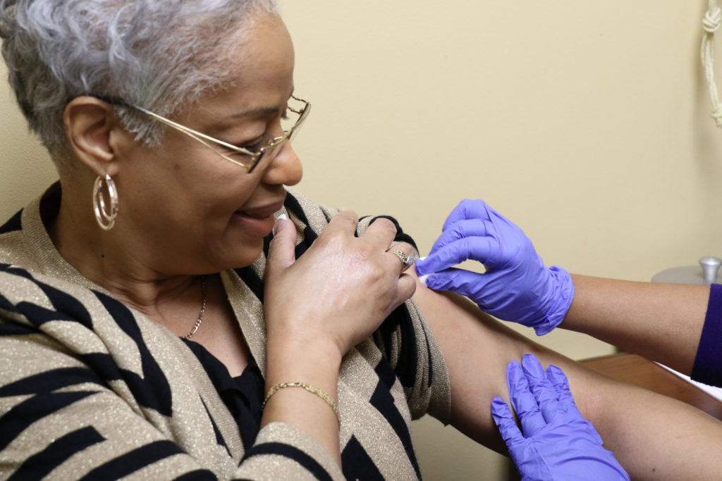 Mecklenburg County Public Health administers immunizations.