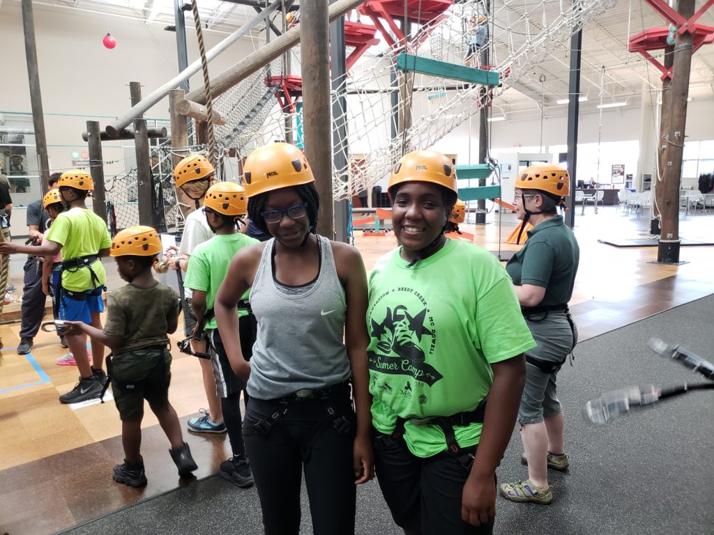 Urban Outdoor Connection program participants at the ropes course.