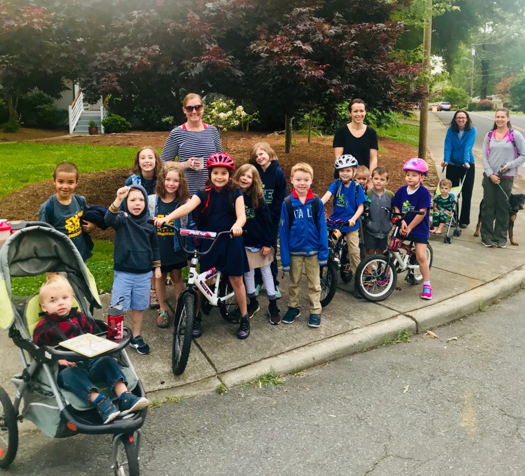 Students bike and walk to school