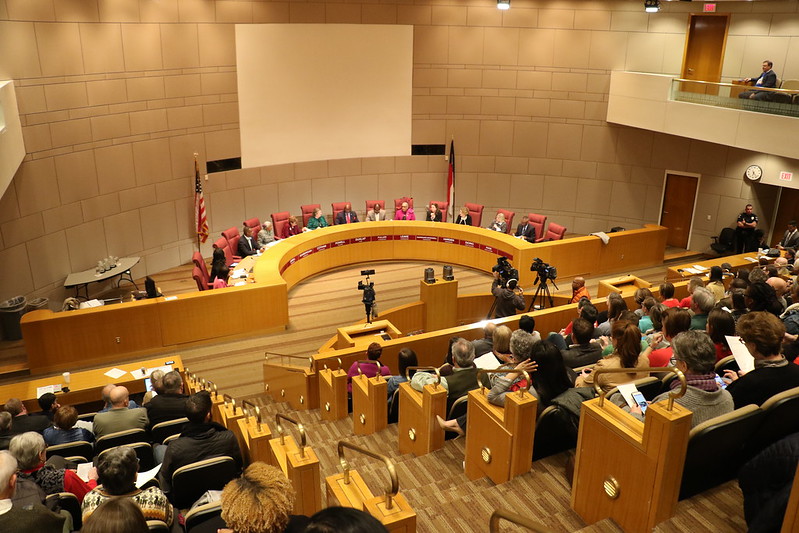 Mecklenburg Board of County Commissioners in the chamber