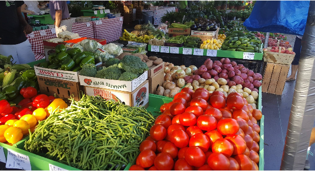 Fresh vegetables at a farmer's market